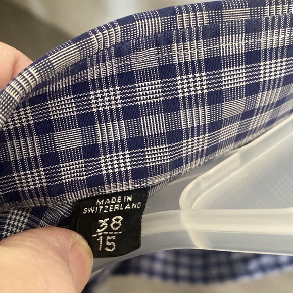 TOM FORD Men’s Plaid Dress Shirt Size 38/15 - Picture 5 of 6